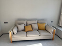 源氏木语布艺沙发简约现代客厅实木沙发小户型转角沙发【沙砾白小三人位】 实拍图