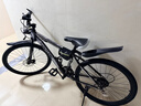 EG7山地自行车成人学生变速越野单车双减震赛车26寸青少年男女 辐条【加厚防滑轮-更安全】黑白 26寸21速【适合：160-180CM】 实拍图