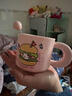 可爱fufu生日蛋糕马克杯带盖勺陶瓷杯送女生高颜值有意义生日礼物 汉堡生日蛋糕杯+勺1个350ml 实拍图