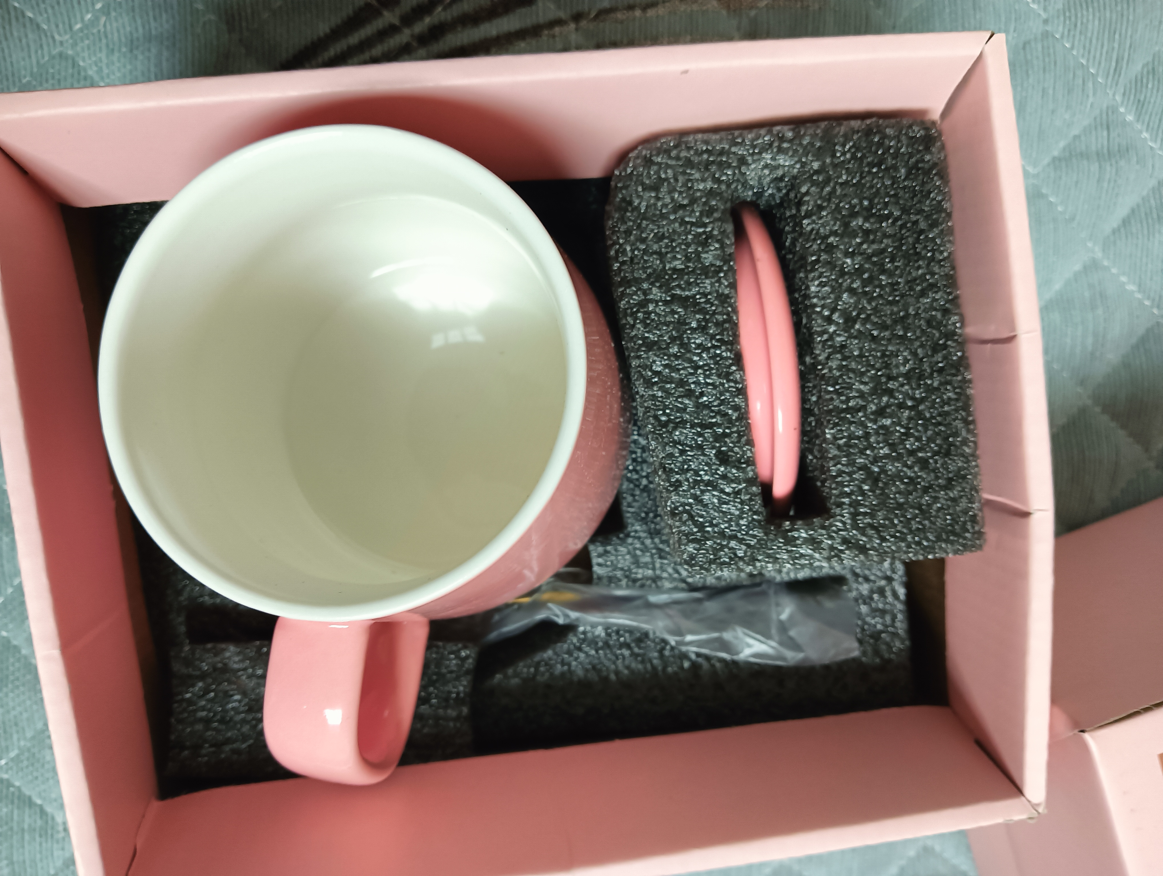 杯子伴手礼套装陶瓷马克水杯开业年会新年结婚礼盒送人实用礼品 粉色单杯套装（高温烤花不掉色） 400毫升 实拍图