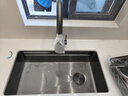欧琳（OULIN）厨房水槽大单槽304不锈钢纳米手工水槽洗菜盆大单槽台下盆750*460 配小蛮腰抽拉龙头 实拍图