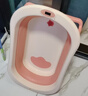 劳可里尼（NOCOLLINY）婴儿洗澡盆可折叠 儿童浴盆大号可坐可躺 宝宝洗澡桶新生儿童用品 【浴架套餐】樱花粉+可调节浴架 实拍图