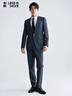 利郎【双弹西服】西装男青年商务透气舒适西服套装深蓝185 实拍图