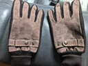 红蜻蜓真皮手套男冬天骑车摩托车加绒加厚触屏保暖防风防溅水猪皮棉手套 款式一 - 真皮加绒加厚 - 咖色 均码 防风触屏 实拍图