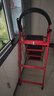 忆琳居梯子家用安全人字梯折叠梯伸缩多功能楼梯便捷扶梯加厚红色四步 实拍图