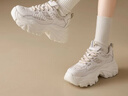 奥古狮登（Agsdon）老爹鞋女春季ins潮麦穗百搭鞋子女厚底增高运动鞋 231151 香风 38 实拍图