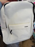 鹏境简约书包男背包初中女双肩包高颜值大容量高中大学生运动电脑包 简约书包-简约白【单包】 实拍图