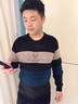 皮尔卡丹（pierre cardin）雪尼尔毛衣中年男士2025春秋新款圆领加厚男装上衣毛衣针织打底衫 蓝色 175/XL 实拍图