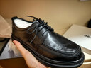百丽情人节礼物通勤商务皮鞋2025男牛皮褶皱增高休闲鞋 黑色-绒里 41 实拍图