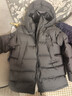 保姆鹅  【风墙】儿童羽绒服宝宝中长款护脸加厚外套保暖童装[NG2664] 炭黑 140 实拍图