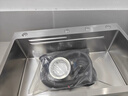 奈田（NTNO）厨房水槽大单槽洗菜盆一体盆304不锈钢加厚5.0压纹耐磨集渣洗碗槽 雅银集渣大单槽+三挡抽拉龙头 68*46cm【台控下水-加厚5.0】 实拍图