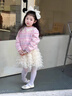 班喜迪女童连衣裙春装2026新款宝宝公主裙周岁礼服儿童开衫网纱裙子春秋 粉色 130 实拍图