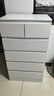 原木风床尾柜五斗柜收纳柜家用抽屉柜子客厅靠墙简约现代储物柜 【五层六抽】暖白色60*41*109CM 实拍图