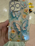 鹿途者 DEERWALKins蓝光水钻蝴蝶适用苹果17pro max手机壳iphone15腕带链条11新款12高级感小众16promax网红保护套 蓝光水钻蝴蝶+手链 iPhone 16 Pro 实拍图