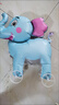 【送充气吸管】新款儿童宝宝生日带轮卡通走路动物气球装饰场景 小号带轮-蓝色大象 实拍图