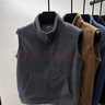 摇粒绒立领马甲男士拉链外套秋冬款加厚奥粒绒无袖开衫夹克 深灰色 3XL 实拍图