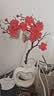 梅花仿真花腊梅假花中式家居装饰绢花禅意插花客厅摆件塑料花树枝 单支红色梅花 实拍图