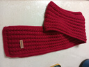百搭韩版针织毛线红色围巾女2024圣诞冬季高级感新年礼物情侣围脖 针织围巾-酒红色-1个装-保暖 1 实拍图