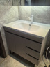 东鹏落地浴室柜陶瓷一体盆洗漱台洗手盆柜组合一体盆洗脸盆柜组合一体 80cm标准镜柜-奶卡色 实拍图