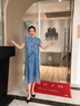 俞兆林（YUZHAOLIN） 妈妈装夏季洋气连衣裙2025阔太太旗袍中老年女装复古盘扣气质显 蓝色 4XL （建议145-155斤） 实拍图