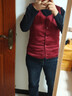 金三塔商场同款金三塔保暖内衣女绗缝冬保暖背心马甲上装 圆领-酒红 XL 实拍图
