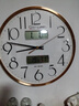 康巴丝（Compas）挂钟 万年历石英钟表挂墙客厅时钟温湿度挂表 C3240-2 金色 36cm 实拍图
