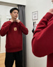 回力毛衣男女款马年本命年情侣过年战袍衣服青少年加绒加厚男士针织衫 【一体绒圆领】酒红(ha福到来迎中标) M /170(建议100斤-120斤左右) 实拍图
