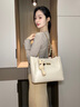 viney新款包包女包牛皮托特包大容量手提包生日情人节礼物送女友老婆 【米白】新年送女生高级感实用品牌通勤单肩包 实拍图
