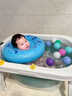 奔麦婴儿洗澡盆泡澡桶新生儿童澡盆宝宝浴桶浴盆游泳桶家用可坐可躺 可坐可躺+浴凳丨蓝 实拍图