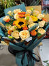艾斯维娜鲜花速递向日葵混搭花束生日礼物全国同城配送 向日葵香槟韩式花束 实拍图