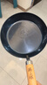 臻三环章丘手工铁锅平底煎锅烤肉煎锅无涂层不易粘锅小平底锅辅食厨具 烤蓝木把 24cm 实拍图
