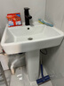 柯鲸 洗手盆方形立柱盆卫生间陶瓷洗手池台盆阳台洗脸盆面盆洗组合 C款立柱盆+下水配件+冷热龙头 实拍图