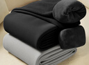 海澜之家（HLA）男士保暖裤男加绒加厚护膝贴420克10A抗菌抗静电毛裤棉裤打底裤 420克加绒加厚2条装-黑色+深灰 3XL /185(170-190斤) 实拍图