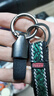 爱礼优汽车钥匙扣男士挂件钥匙链锌合金锁匙扣腰挂圈环个性创意简约挂饰 哑枪色+黑色翻毛皮 实拍图