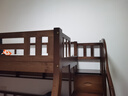 坤洲全实木儿童床胡桃木色高低床上下铺成人子母床上下床上下层实木床 柜梯款+书架抽屉床垫+上铺绘本架 上铺宽1.15米 下铺宽1.35米 实拍图