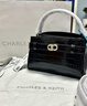 CHARLES&KEITH鳄鱼纹凯莉包手提斜挎婚包包女包生日礼物新年礼物CK2-50270880-1 Black黑色 S 实拍图