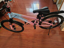凤凰山地自行车男女变速山地车碟刹青少年儿童自行车学生单车 星际 蓝粉【单速+辐条轮】 22寸【适合130-170cm】 实拍图