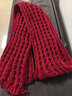 百搭韩版针织毛线红色围巾女2024圣诞冬季高级感新年礼物情侣围脖 针织围巾-酒红色-1个装-保暖 1 实拍图
