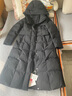坦博尔羽绒服女长款过膝收腰连帽秋冬商务保暖外套530872Z 黑色 165 实拍图