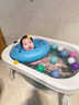 奔麦婴儿洗澡盆泡澡桶新生儿童澡盆宝宝浴桶浴盆游泳桶家用可坐可躺 可坐可躺+浴凳丨蓝 实拍图