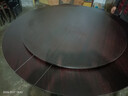 马特维餐桌折叠圆桌4-6人家用8-10人可移动饭桌大圆桌小户型带转盘桌子 1.6米黑胡桃色+转盘【10-12人】 实拍图
