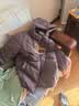 鸭鸭（YAYA）奶奶冬装羽绒服女中老年人妈妈装老太太保暖防寒加厚红色新年外套 紫色-YE5B609725U 4XL (185) 实拍图