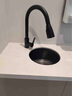 摩恩阳光系列圆形水槽吧台小水槽迷你洗碗槽304不锈钢纳米洗菜盆洗碗池 黑色-圆形抽拉龙头 400x400mm 实拍图