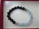 普陀山黑曜石海蓝宝手串水晶手链通用款补水情侣手链手串新年礼物男女 实拍图