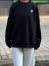 FILA FUSION斐乐潮牌情侣款男女套头卫衣秋季宽松双侧拉链长袖T恤衫 正黑色-BK S 实拍图