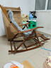 雅即（YAJI）竹子摇摇椅躺椅成人折叠椅老人阳台午休椅藤椅凉椅逍遥椅懒人摇椅 【经典款】茶色【赠按摩捶 】 中片【整装】 实拍图