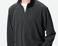 优衣库男装柔滑弹力摇粒绒半拉链套头衫/长袖25秋冬新款481184 09 黑色 M 实拍图