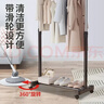 欧润哲晾衣架 落地晒衣阳台室内卧室晾衣杆固定挂衣架置物升降黑色60cm 实拍图