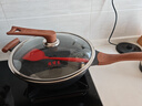 德博莱 德国不粘锅炒锅轻便易清洗少油烟八角炒菜锅带盖电磁通用 麦饭石色压铸锅【煎炒俩用】 32cm 实拍图