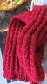 百搭韩版针织毛线红色围巾女2024圣诞冬季高级感新年礼物情侣围脖 针织围巾-酒红色-1个装-保暖 1 实拍图